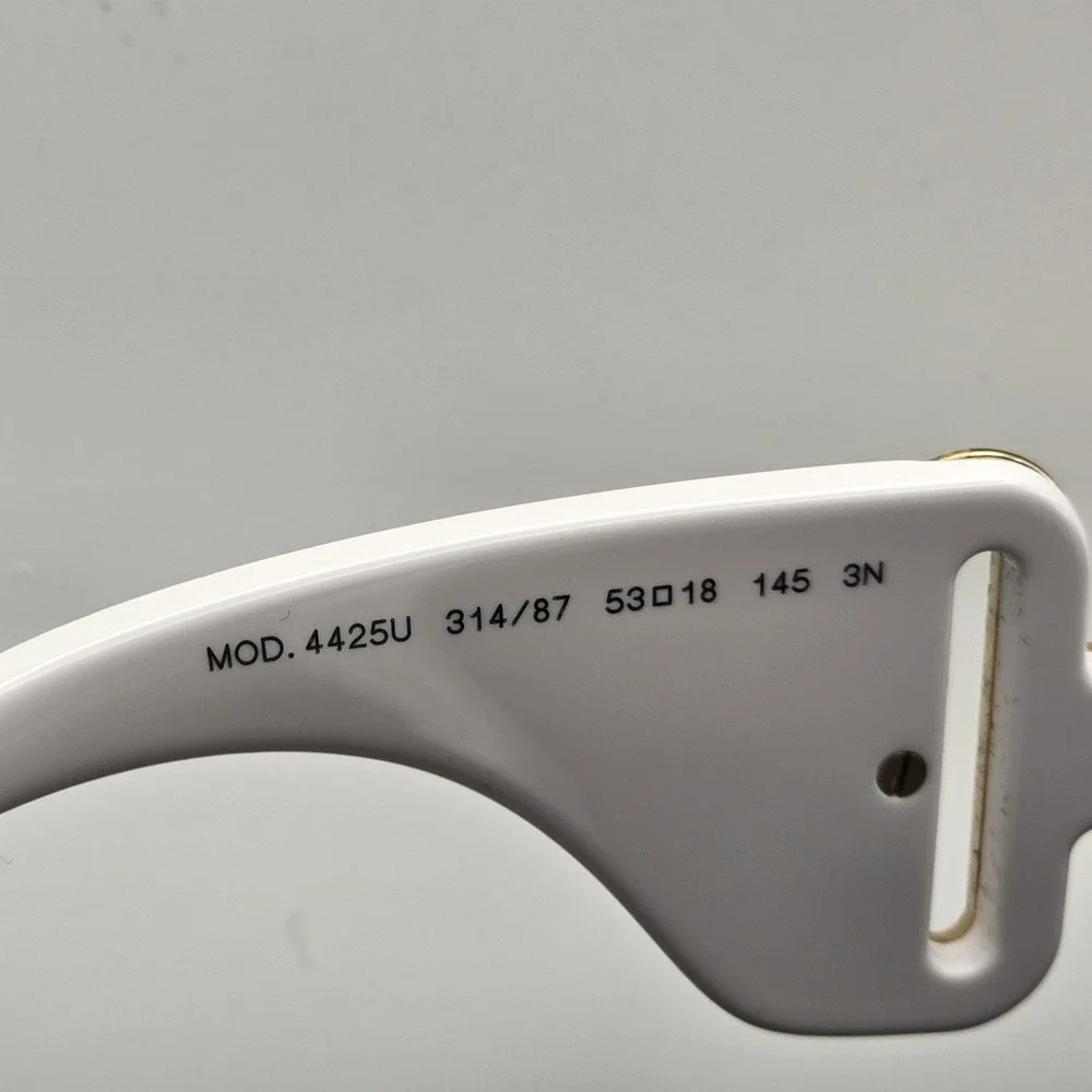 Versace VE4425U 314/87 White Gold Medusa Shield Sunglasses 53mm Italy NWOT